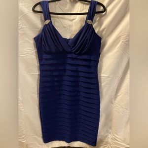 Navy color modern social dress
